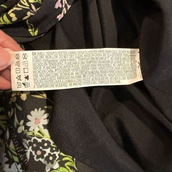 NWT Forever 21 Ruffle Fringe Mini Dress Charcoal Gray Floral Strappy Size Small - Picture 9 of 13